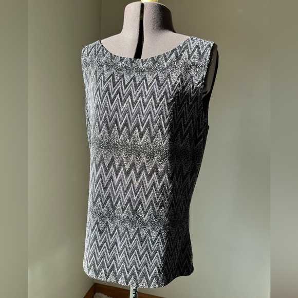 Fashion Bug Black and Purple Chevron Tank Top Size L - Picture 3 of 9